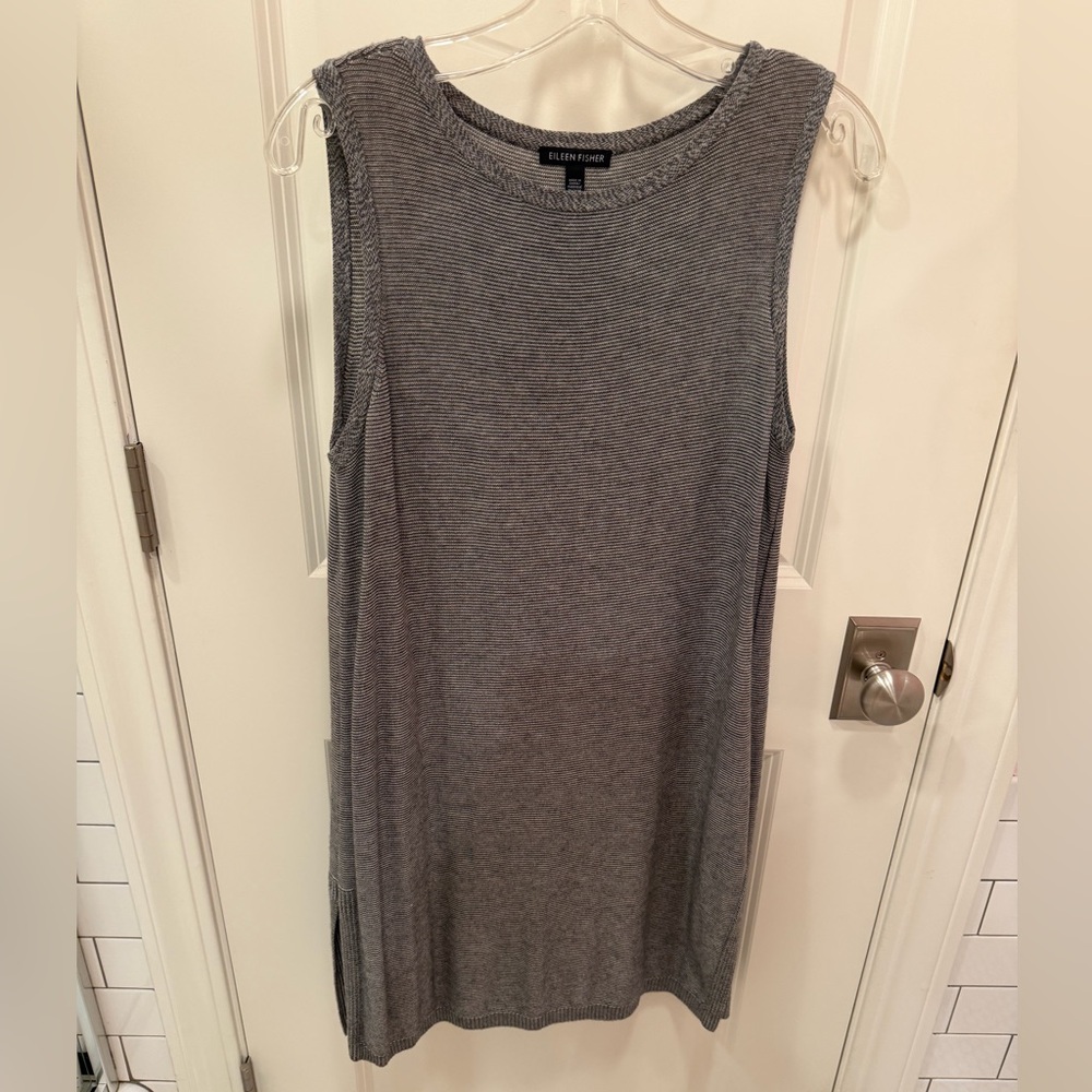 Eileen Fisher Heather Gray Sleeveless Knit Tunic